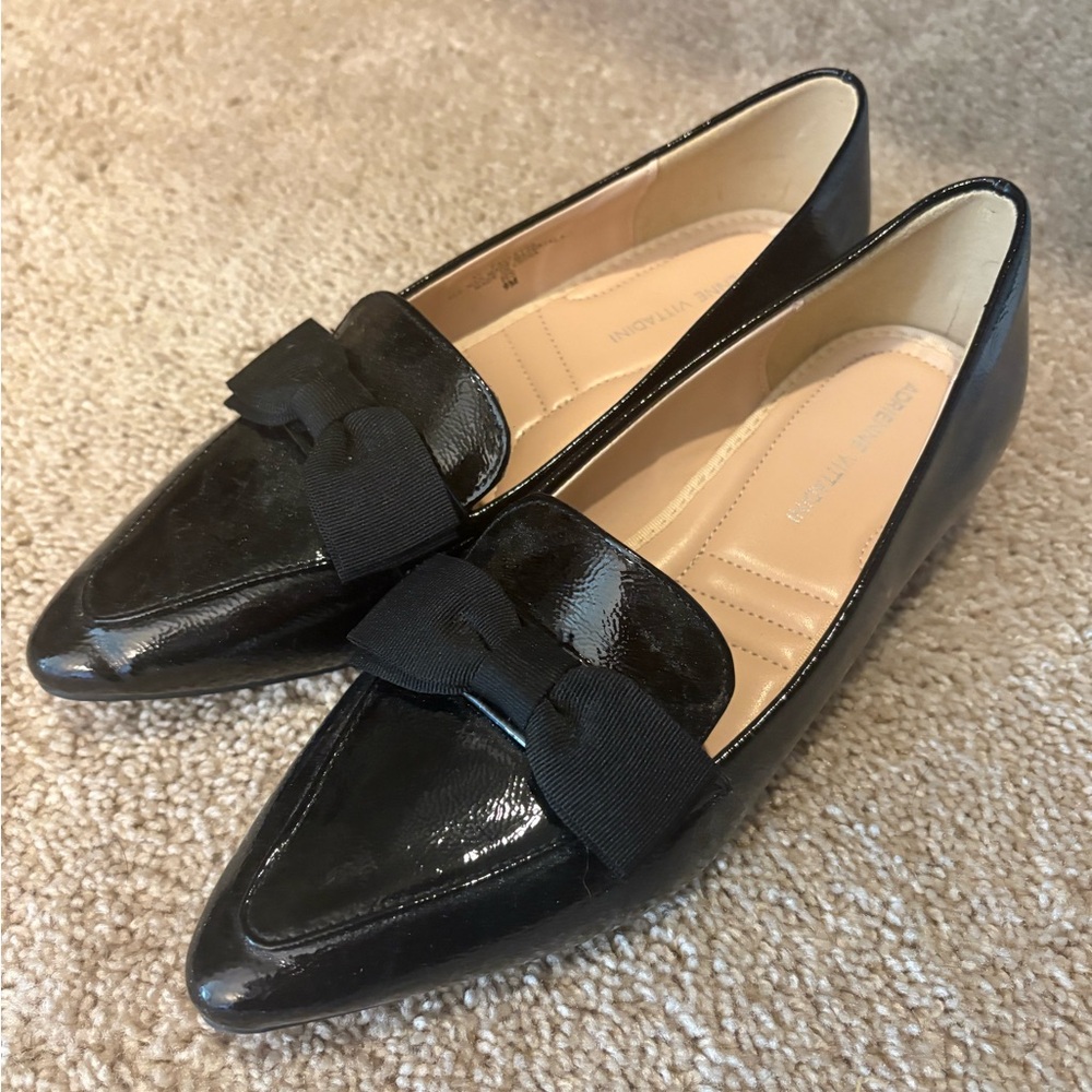 Adrienne Vittadini Black Patent Loafers